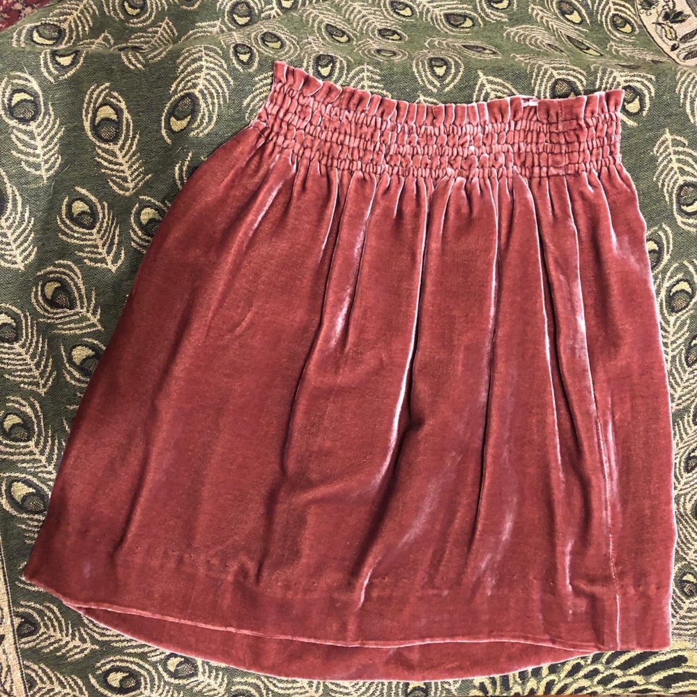 Dusty pink/mauve velvet skirt from J. Crew NWOT